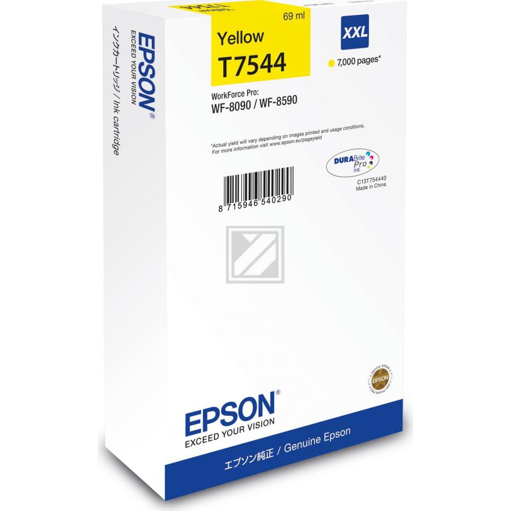 ORIGINAL Epson Tintenpatrone Gelb C13T754440 T7544 XXL ~7000 Seiten 69ml XXL