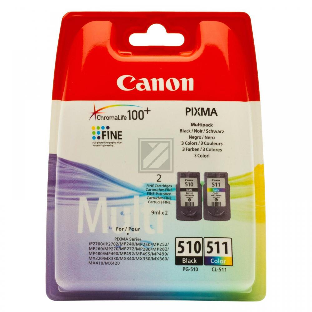 ORIGINAL Canon Multipack Schwarz / mehrere Farben PG-510 + CL-511 2970B010 PG-510 + CL-511