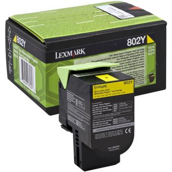 ORIGINAL Lexmark Toner Gelb 802Y 80C20Y0 ~1000 Seiten Rückgabe-Druckkassette