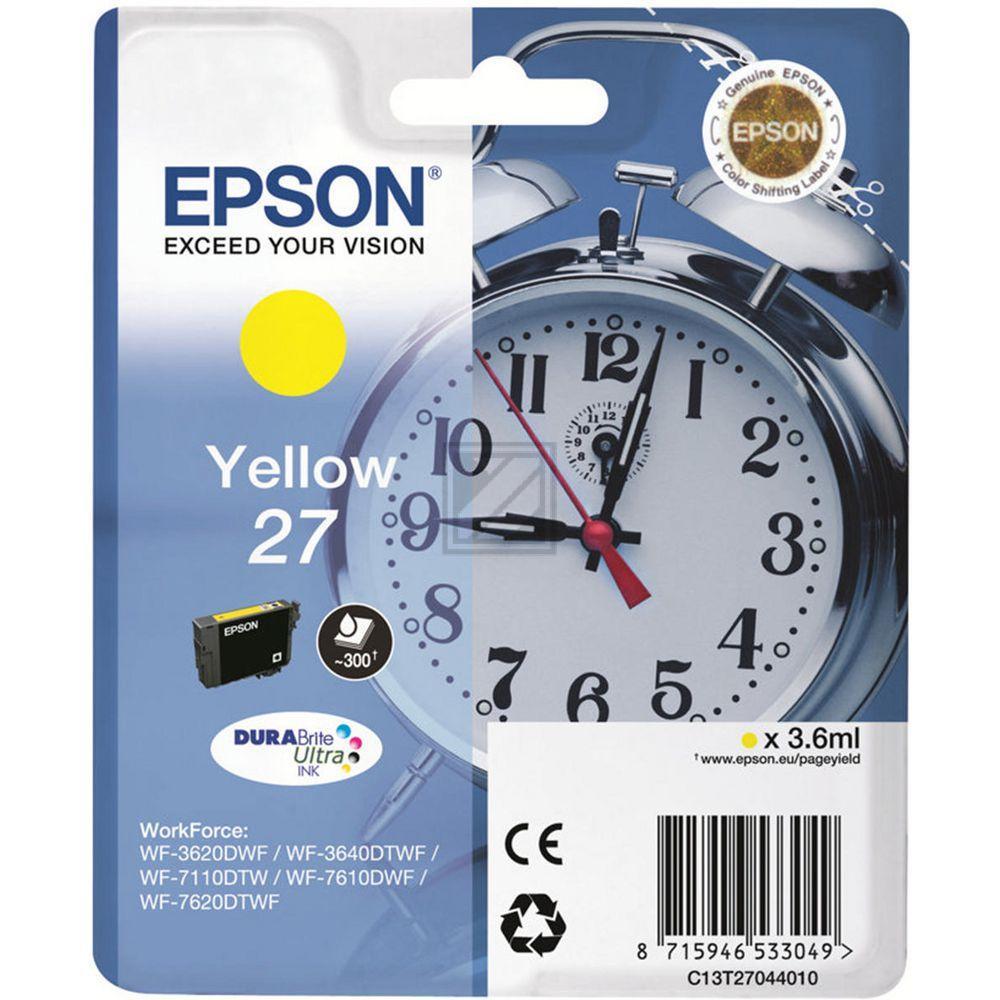 ORIGINAL Epson Tintenpatrone Gelb C13T27044012 T2704 ~300 Seiten 3,6ml