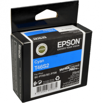 ORIGINAL Epson Tintenpatrone Cyan C13T46S200 T46S2 25ml Ultrachrome® Pro10