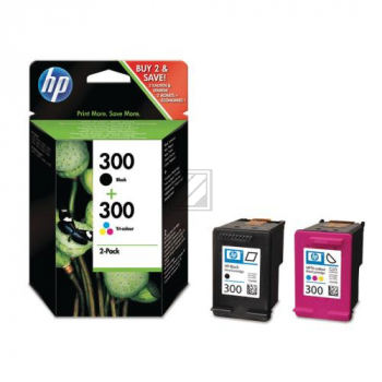 ORIGINAL HP Multipack Schwarz / mehrere Farben CN637EE 300 2 Tintenpatronen HP 300: CC640EE + CC643EE