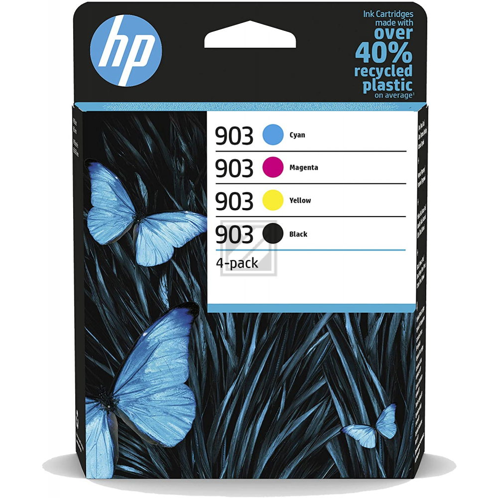 ORIGINAL HP Multipack Schwarz / Cyan / Magenta / Gelb 6ZC73AE 903 4 Tintenpatronen HP 903: T6L99AE + T6L87AE + T6L91AE + T6L95AE