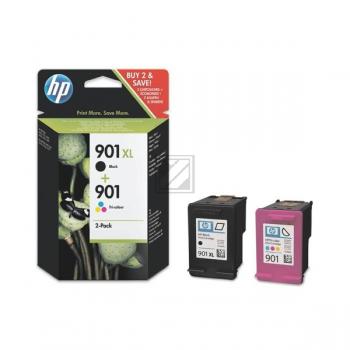 ORIGINAL HP Multipack Schwarz / mehrere Farben SD519AE 901XL / 901 2 Tintenpatronen: CC654AE (901 XL) + CC656AE (901)
