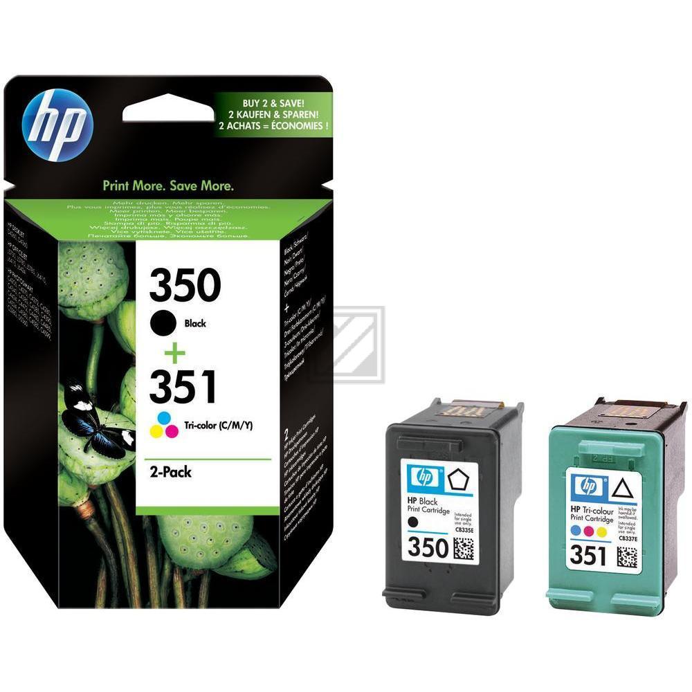 ORIGINAL HP Multipack Schwarz / mehrere Farben SD412EE 350 + 351 2 Tintenpatronen: CB335EE (350) + CB337EE (351)