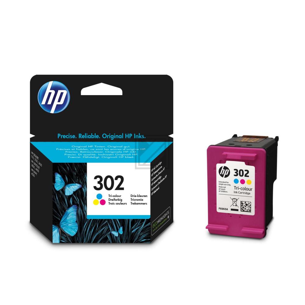 ORIGINAL HP Tintenpatrone mehrere Farben F6U65AE 302 ~165 Seiten
