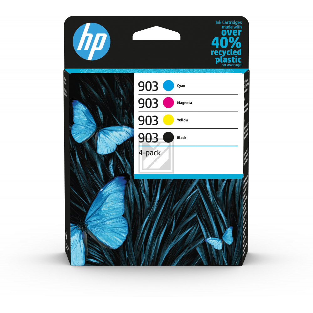 ORIGINAL HP Multipack Schwarz / Cyan / Magenta / Gelb 6ZC73AE 903 4 Tintenpatronen HP 903: T6L99AE + T6L87AE + T6L91AE + T6L95AE