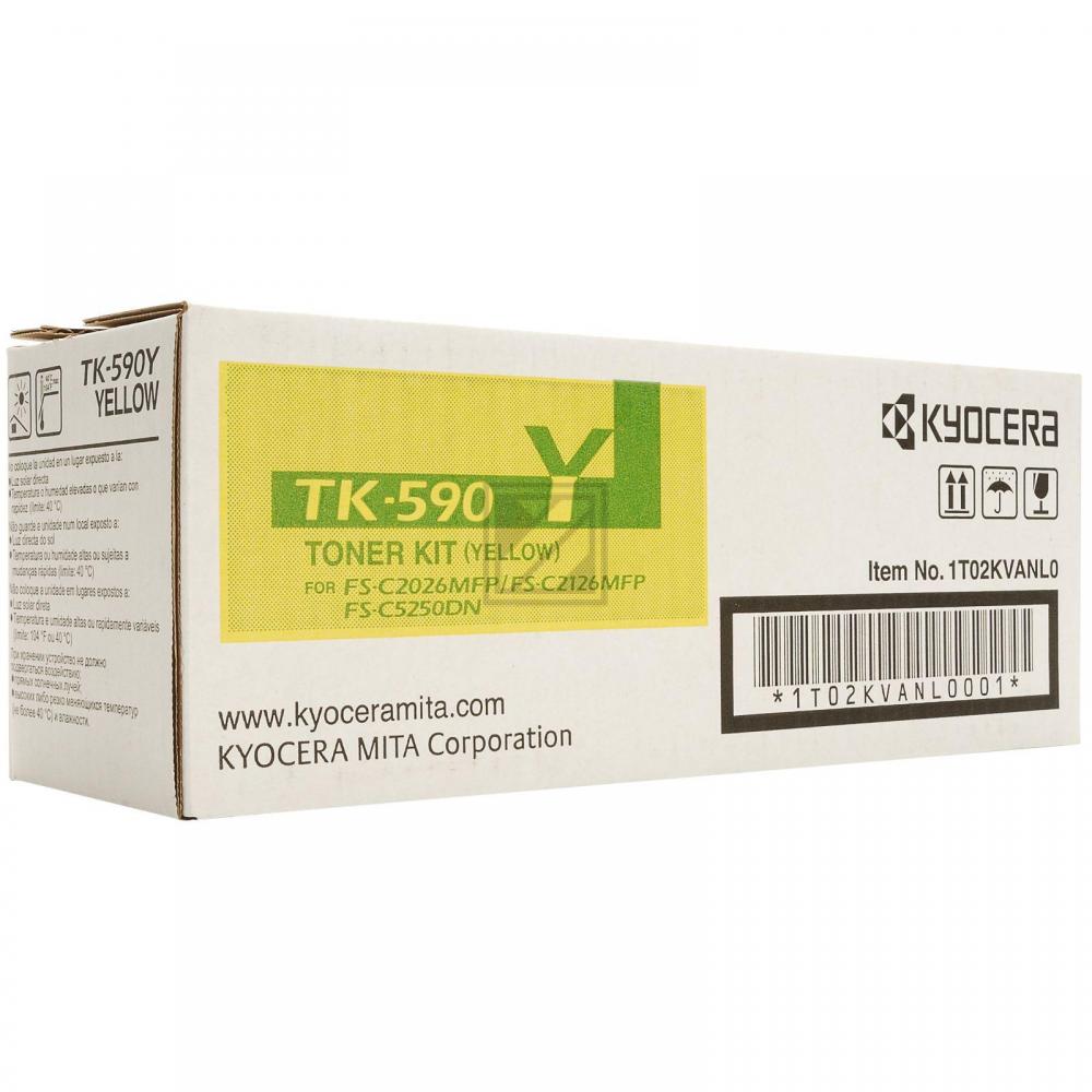 ORIGINAL Kyocera Toner Gelb TK-590Y 1T02KVANL0 ~5000 Seiten