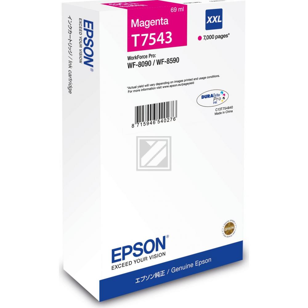 ORIGINAL Epson Tintenpatrone Magenta C13T754340 T7543 XXL ~7000 Seiten 69ml XXL