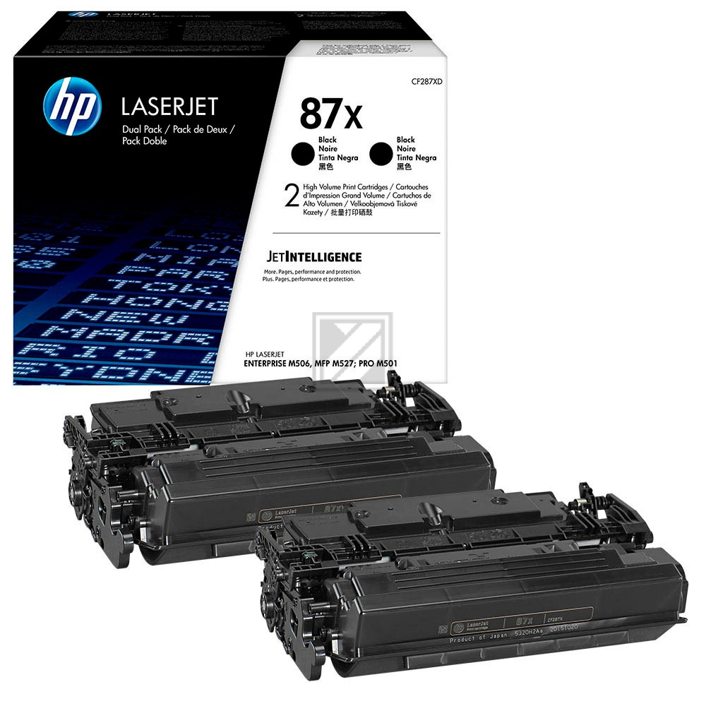 ORIGINAL HP Multipack Schwarz CF287XD 87X 2 Toner CF287X (87X) je 18.000 Seiten