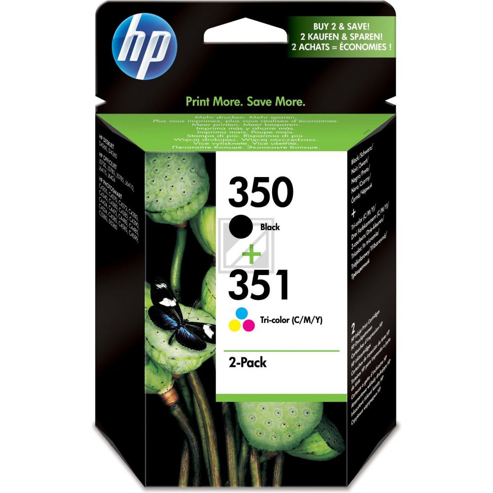 ORIGINAL HP Multipack Schwarz / mehrere Farben SD412EE 350 + 351 2 Tintenpatronen: CB335EE (350) + CB337EE (351)