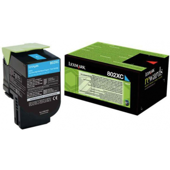 ORIGINAL Lexmark Toner Cyan 802XC 80C2XC0 ~4000 Seiten Rückgabe-Druckkassette