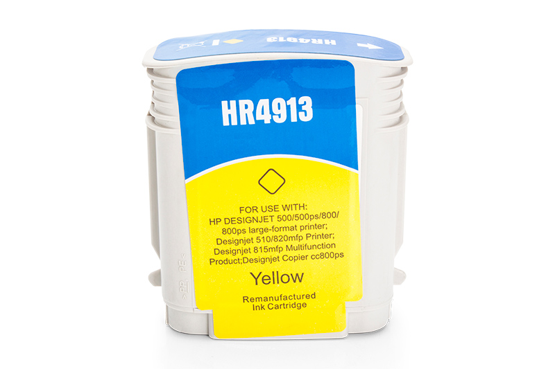 Recycelte Tintenkartuschen HP C4913A, No.82 YELLOW 69ml