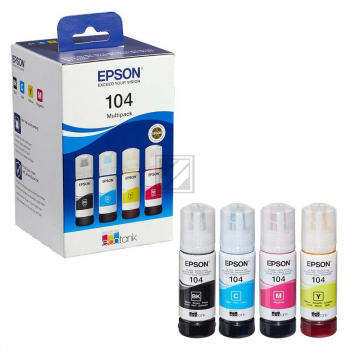 ORIGINAL Epson Multipack Schwarz / Cyan / Magenta / Gelb C13T00P640 104 104 EcoTank 4-colour Multipack