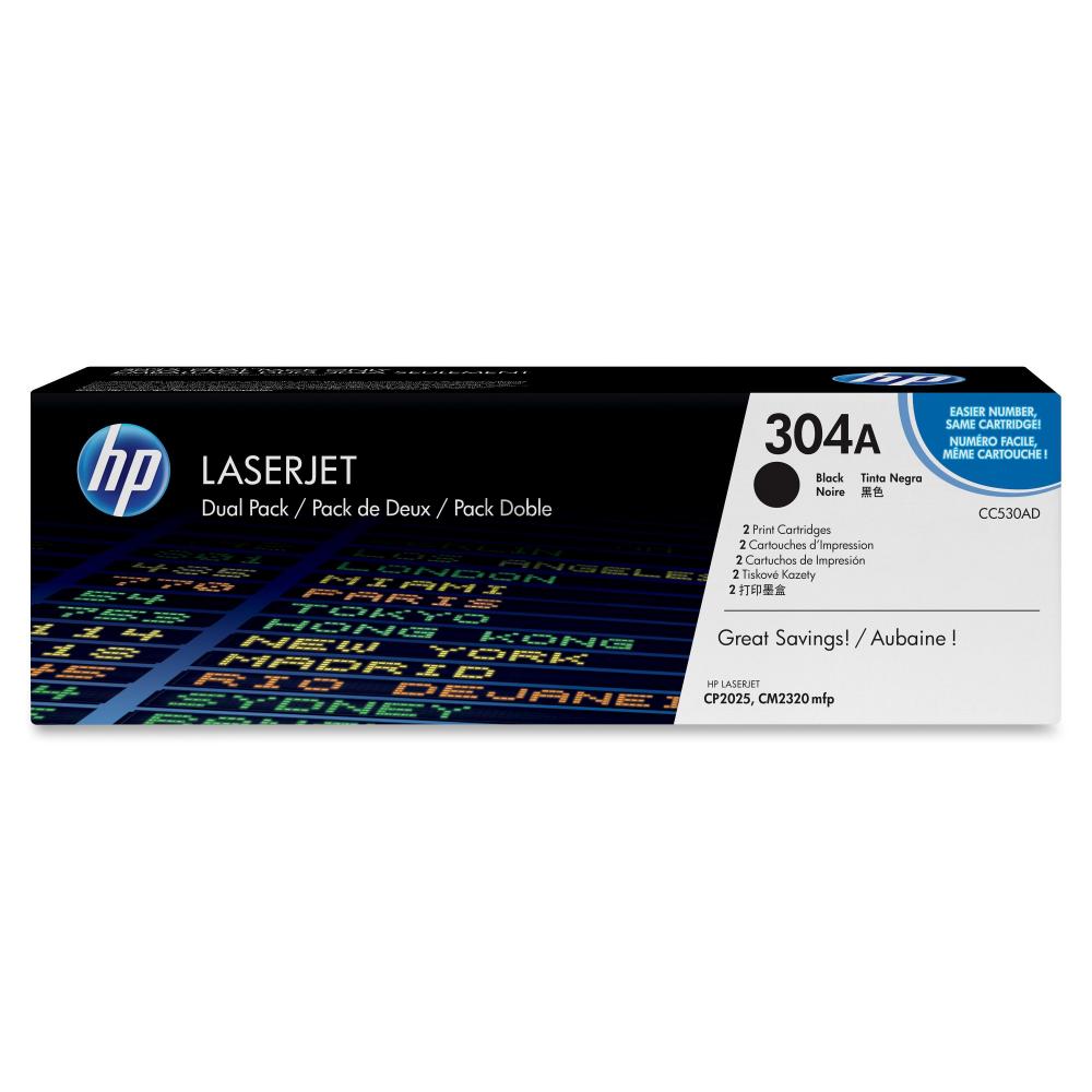 ORIGINAL HP Multipack Schwarz CC530AD 304A 2 Toner CC530A (304A) je 3.500 Seiten