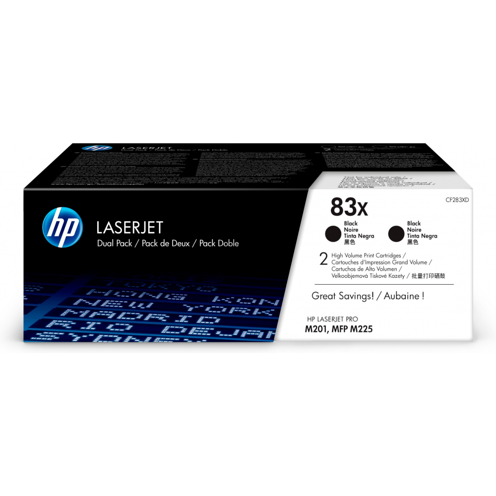 ORIGINAL HP Multipack Schwarz CF283XD 83X 2 Toner CF283X (83X) je 2.200 Seiten