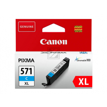 ORIGINAL Canon Tintenpatrone Cyan CLI-571c XL 0332C001 11ml