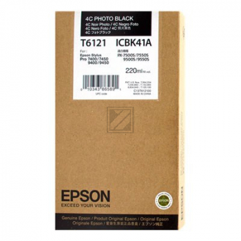 ORIGINAL Epson Tintenpatrone Schwarz C13T612100 T6121 220ml