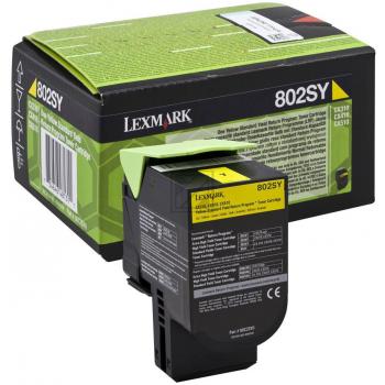 ORIGINAL Lexmark Toner Gelb 802SY 80C2SY0 ~2000 Seiten Rückgabe-Druckkassette