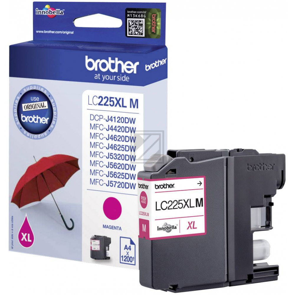 ORIGINAL Brother Tintenpatrone Magenta LC225XLM LC-225XL ~1200 Seiten 11,8ml