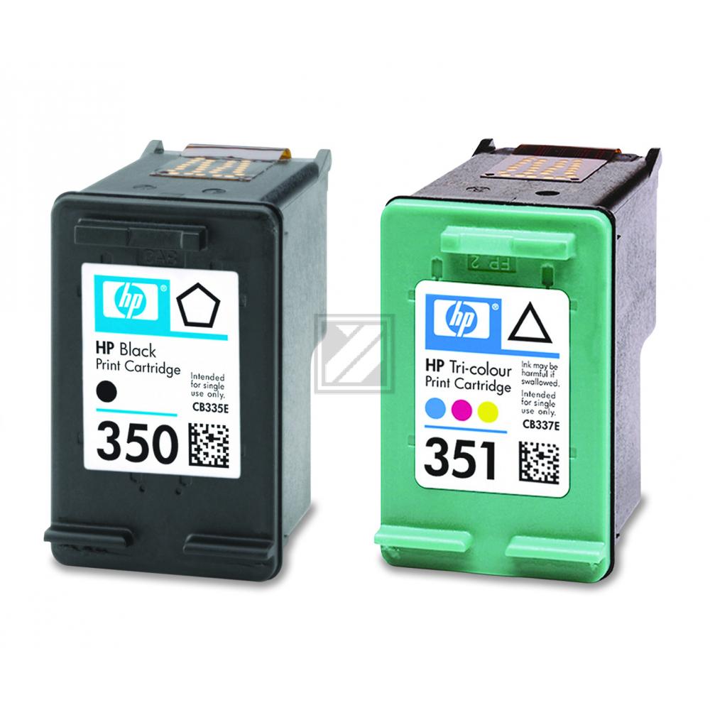 ORIGINAL HP Multipack Schwarz / mehrere Farben SD412EE 350 + 351 2 Tintenpatronen: CB335EE (350) + CB337EE (351)