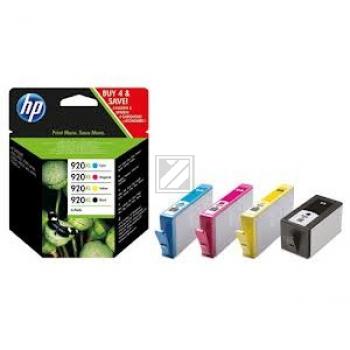 ORIGINAL HP Multipack Schwarz / Cyan / Magenta / Gelb C2N92AE 920 XL 4 Tintenpatronen HP 920 XL: CD972AE + CD973AE + CD974AE + CD975AE