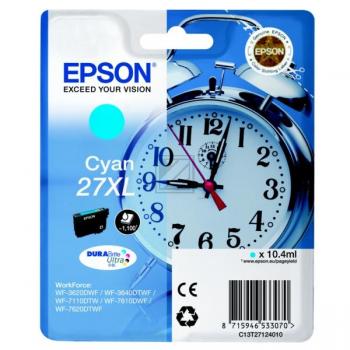 ORIGINAL Epson Tintenpatrone Cyan C13T27124012 T2712 ~1100 Seiten 10,4ml C13T27124010