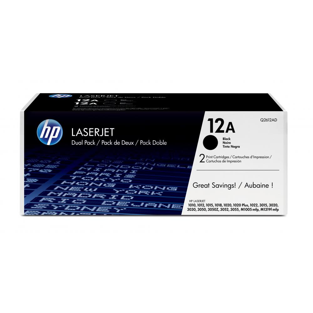 ORIGINAL HP Multipack Schwarz Q2612AD 12A 2 Toner Q2612A (12A) je 2.000 Seiten