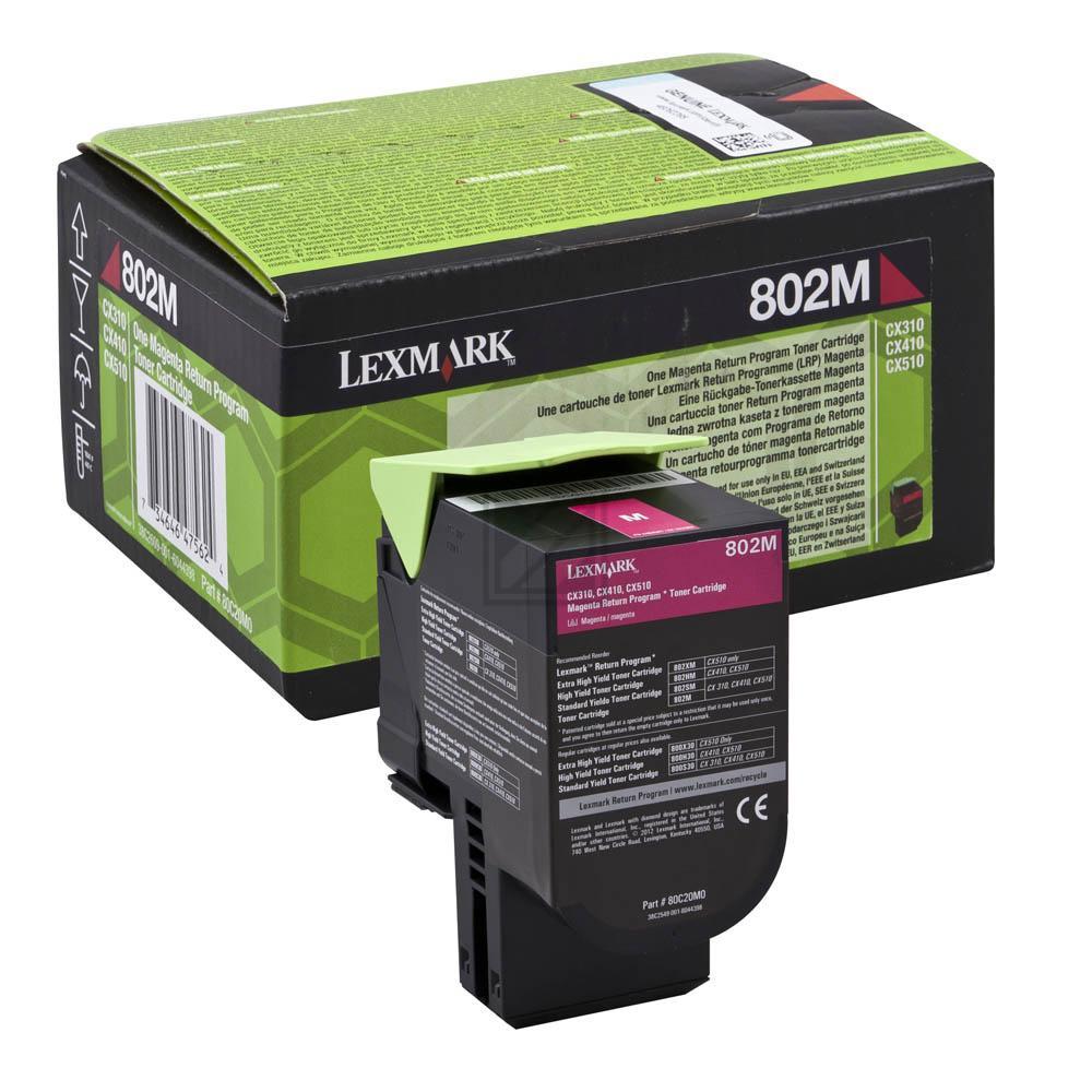 ORIGINAL Lexmark Toner Magenta 802M 80C20M0 ~1000 Seiten Rückgabe-Druckkassette